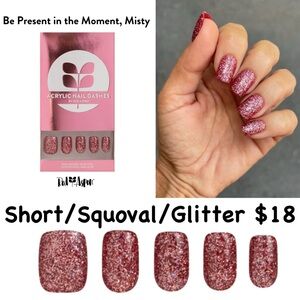 Red Aspen Acrylic Glitter Nail Dashes